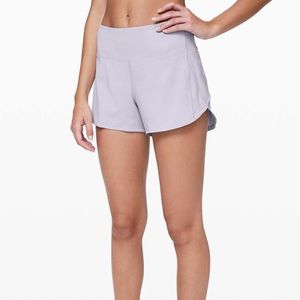 LULULEMON Silver Lilac Speed Up Shorts Size 10